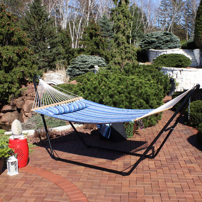 Arlmont & Co. Harrington Double Spreader Bar Hammock with Stand